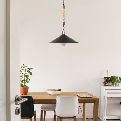 Pendant Light SOGA 1xE27 H.Reg.xD.36cm Rope Black