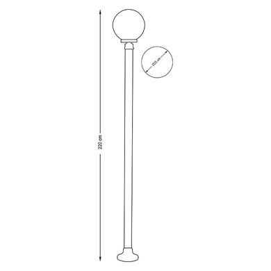 Farola AMBIENTE IP44 1xE27 Al.220xD.25cm Negro/Blanco