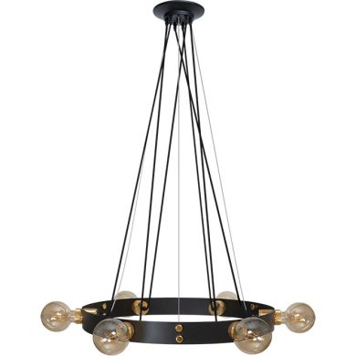 Pendant Light DULCINEIA 6xE27 H.Reg.xD.60cm Black/Gold