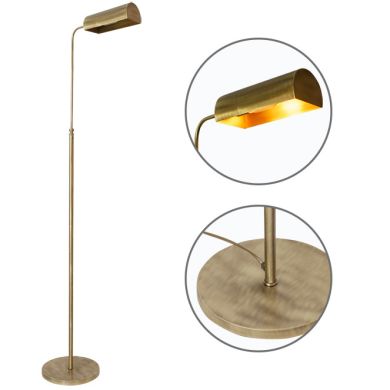 Floor Lamp SPACE round 1xE27 L.25xW.34,5xH.Reg.cm Antique Brass