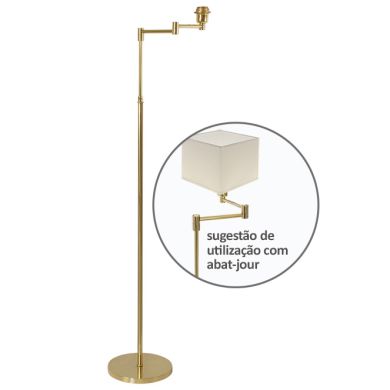 Floor Lamp SPACE articulated arm 1xE27 H.Reg.xD.26cm Brass