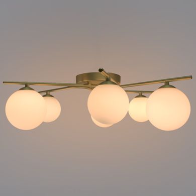 Lámpara de Techo ANALU 6xG9 Al.17xD.60cm Oro/Blanco