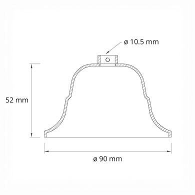Florão de ferro com parafuso de bloqueio D.9xAlt.5,3cm (em bruto) (Peça estampada) (RS1)