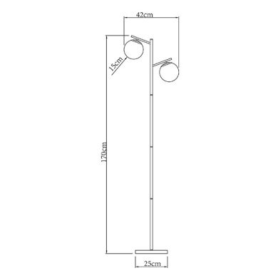 Floor Lamp AIMEE 2xE27 H.170xD.42cm chrome