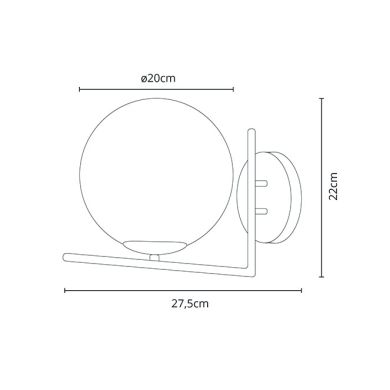 Aplique AIMEE 1xE27 L.20xAn.27,5xAl.22cm Negro