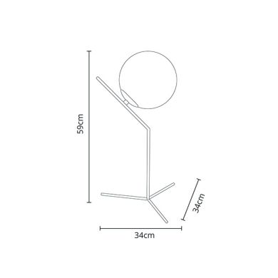 Table Lamp AIMEE 1xE27 L.34xW.34xH.59cm Chrome