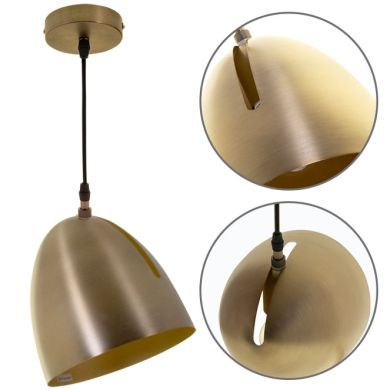 Suspensão INOI 1xE27 Alt.Reg.xD.20cm Bronze