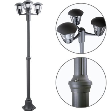 Pillar TERVA IP44 3xE27 H.Reg.xD.50cm Anthracite