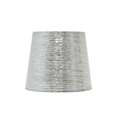 Lampshade NOVA round & conic shiny fabric with clamp H.12xD.15cm Silver