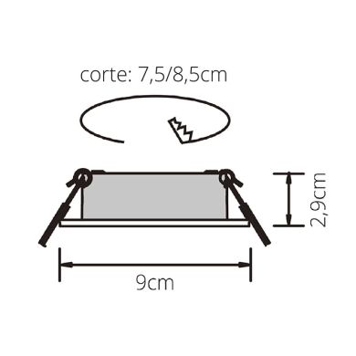 Aro Empotrable ONIRO redondo Al.2,9xD.9cm Policarbonato (PC) Blanco