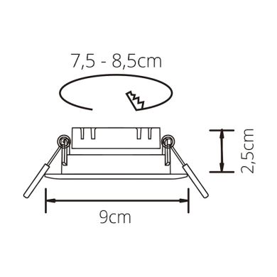 Aro de encastrar ONIRO redondo Alt.2,5xD.9cm Policarbonato (PC) Branco