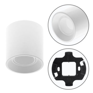 Plafond ONIRO round H.10xD.9,6cm Polycarbonate (PC) White