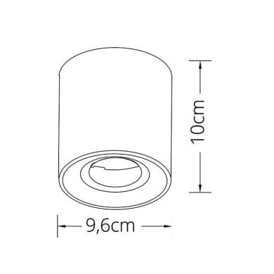 Plafón ONIRO redondo Al.10xD.9,6cm Policarbonato (PC) Blanco