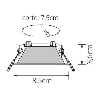 Frame for Downlight ONIRO round H.3,6xD.8,5cm Polycarbonate (PC) White