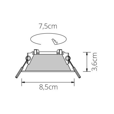 Frame for Downlight ONIRO round H.3,6xD.8,5cm Polycarbonate (PC) Black