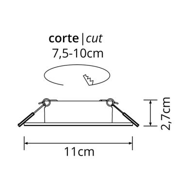 Frame for Downlight ONIRO round H.2,9xD.11cm Polycarbonate (PC) White