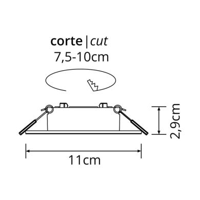 Frame for Downlight ONIRO round H.2,9xD.11cm Polycarbonate (PC) White