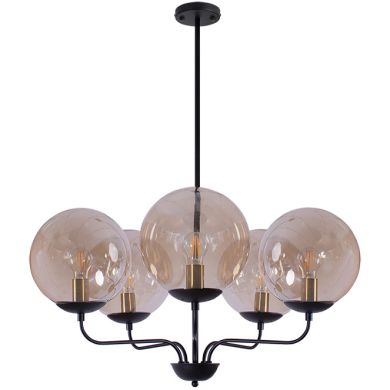 Ceiling Lamp ARAMIS 5xE27 H.Reg.xD.85cm Cognac