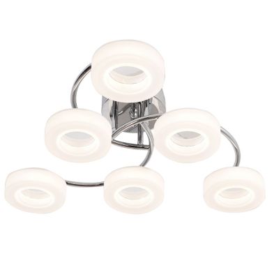 Plafón TOKIO 6x12W LED 4000K Al.17,5xD.61,6cm Cromo