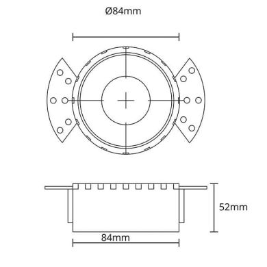 Aro de encastrar HATOR redondo para pladur C.14xL.8,4xAlt.5,2cm Preto