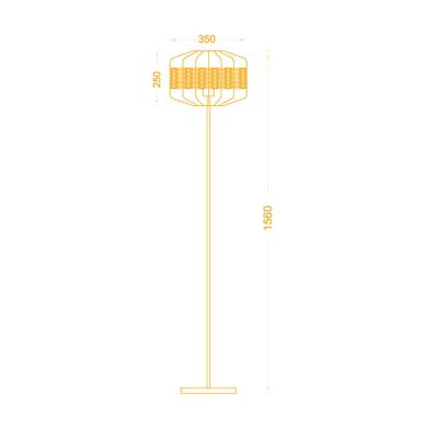 Floor lamp SOLANGE D.35xA.156cm 1xE27 in Rattan