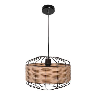 Pendant Light SOLANGE 1xE27 H.Reg.xD.35cm Rattan Brown