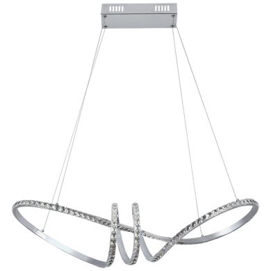 Pendant Light DRAGON 1x40W LED 4000lm 4000K L.75xW.18xH.Reg.cm Chrome with crystals