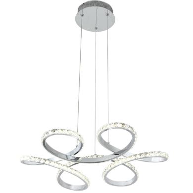 Colgante DRAGON 1x48W LED 4800lm 4000K Al.Reg.xD.52cm Cromo con cristal