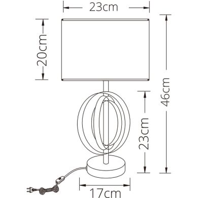 Table Lamp ALFENA 1xE27 H.46xD.23cm Bronze/Gold