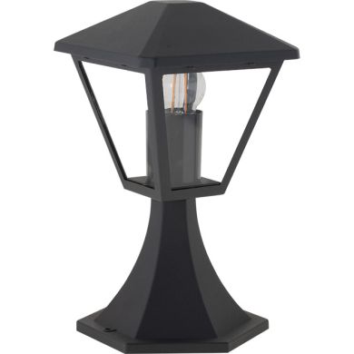 Pillar DORNELA small IP44 1xE27 L.16xW.16xH.29cm Aluminium+Glass Anthracite