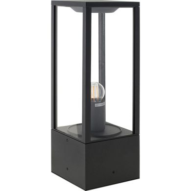 Pillar NOZELO small IP44 1xE27 L.14xW.14xH.40cm Aluminium+Glass Anthracite