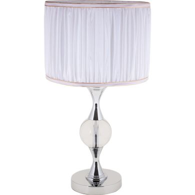 Sobremesa AMARANTE 1xE27 Al.57xD.30cm Cromo/Blanco