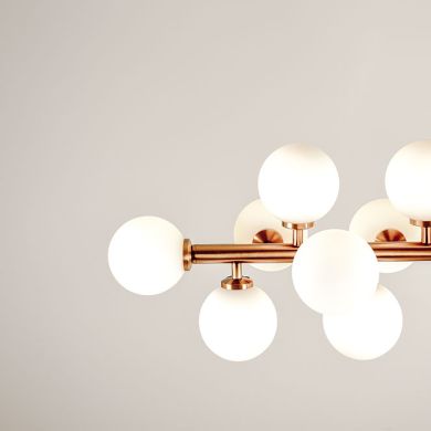 Ceiling Lamp ANAMAR 16xG9 L.92,5xW.28xH.69cm Gold/White