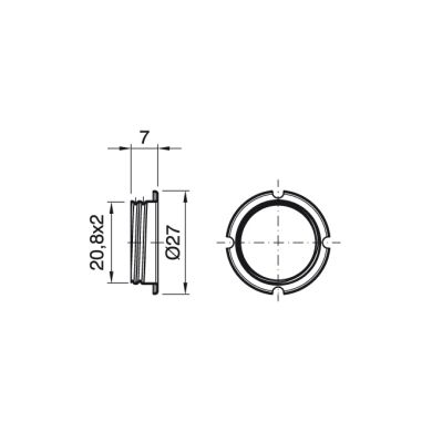 Zinc-plated shade ring for G9 lampholder, in metal