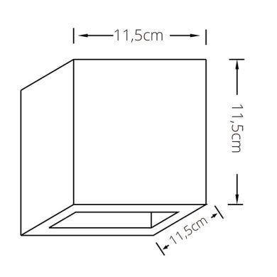 Wall Lamp EDA 1xG9 W.11,5xW.11,5xH.11,5cm in plaster White