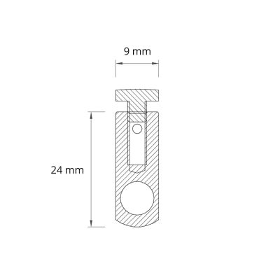 Cable guide, in raw brass (GUIA LA FIO+ACO)