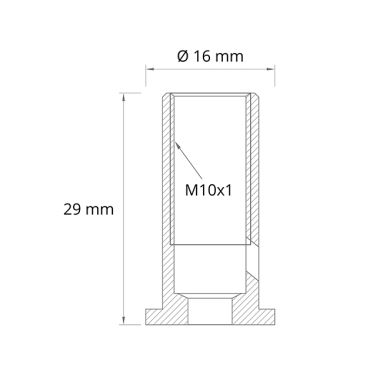 Accesorio para sujetacables Al.2,9xD.1,6cm, en latón bruto