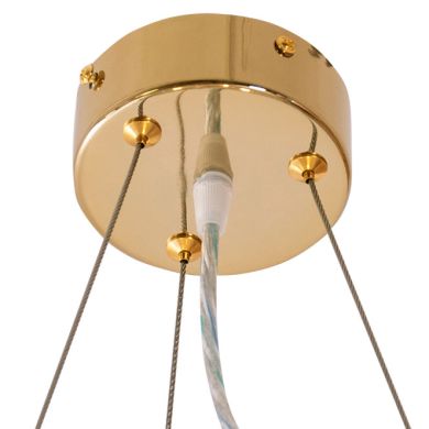 Ceiling Lamp OLFUS 5xE14 H.42xD.45cm with transparent cristals and gold plate