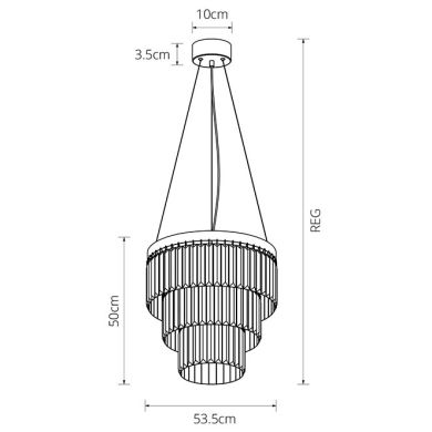 Ceiling Lamp OLFUS 6xE14 H.42xD.53,5cm with transparent cristals and gold plate