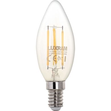 Bombilla E14 (fino) Vela CLASSIC LED 6.5W 2700K 806lm Transparente-A++