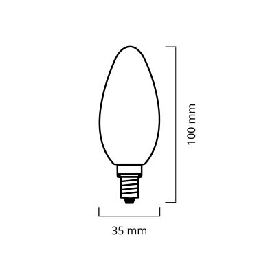 Bombilla E14 (fino) Vela CLASSIC LED 6.5W 2700K 806lm Transparente