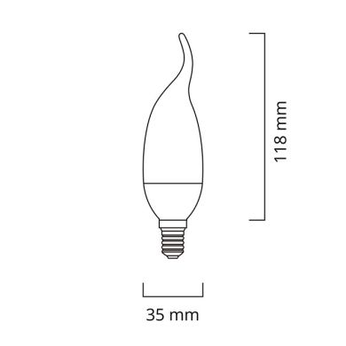 Light Bulb E14 (thin) Candle Tip CLASSIC LED 6.5W 2700K 806lm Transparent-A++