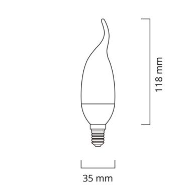 Bombilla E14 (fino) Vela Pico CLASSIC LED 6.5W 2700K 806lm Transparente-A++