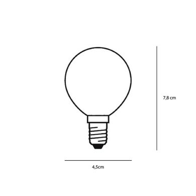 Bombilla E14 (fino) Esférica CLASSIC LED 6.5W 2700K 806lm Transparente