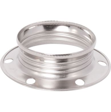 Arandela de metal cromo para portalámparas metálico E14 A.11mm D.43mm