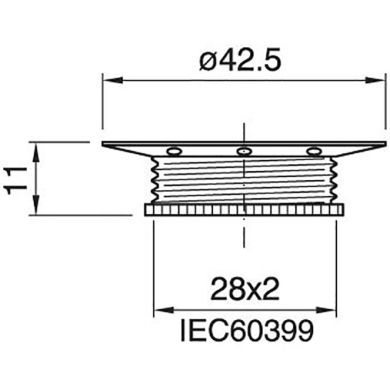 White zinc-plated shade ring for E14 metal lampholder H.11mm D.43mm, in metal