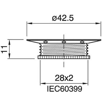 Brass-plated shade ring for E14 metal lampholder H.11mm D.43mm, in metal