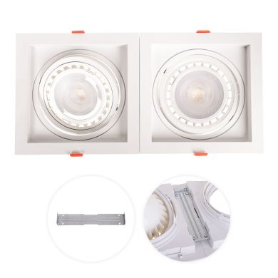 Frame for Downlight KALI square for 1 bulb AR111 L.17xW.17xH.4,3cm Polycarbonate (PC) White