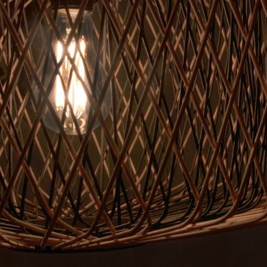 Pendant light BAMBOO D.39cm 1xE27 in black and natural bamboo