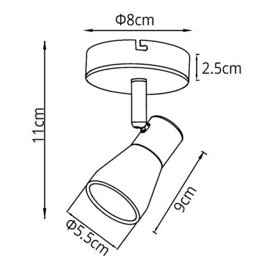 Aplique LEONEL 1xGU10 L.9xAn.8xAl.11cm Blanco